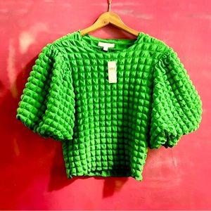 Elegant puff sleeve party too size medium form eri + ali at Anthropology